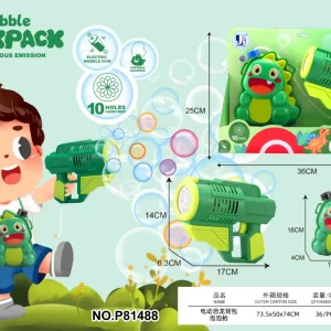 Pistola Mochila Lanza Burbuja Dinosaurio